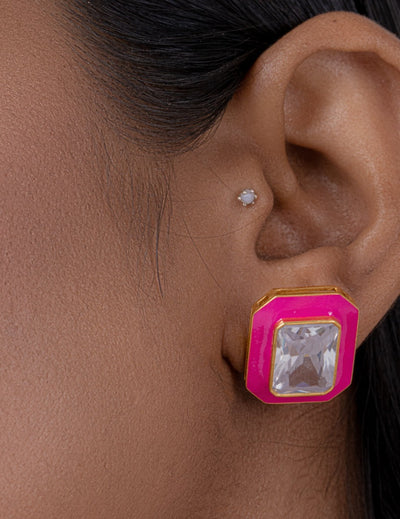 Hot Pink Tone Alma Earrings
