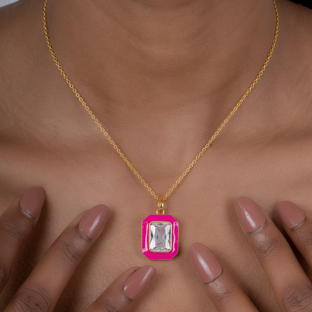 Hot Pink Tone Alma Necklace