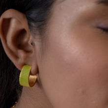 Load image into Gallery viewer, Cheri Green Enamel Ear Hoop
