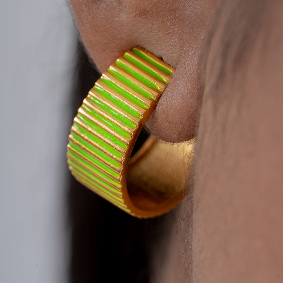 Cheri Green Enamel Ear Hoop