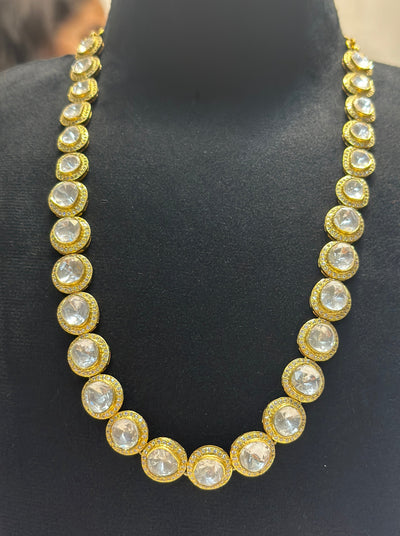 Uncut Diamond Necklace with earrings
