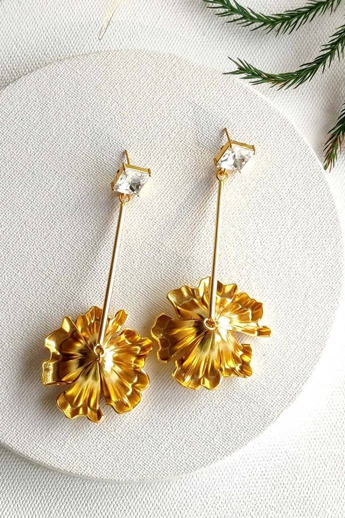 Floral Crescent Earrings