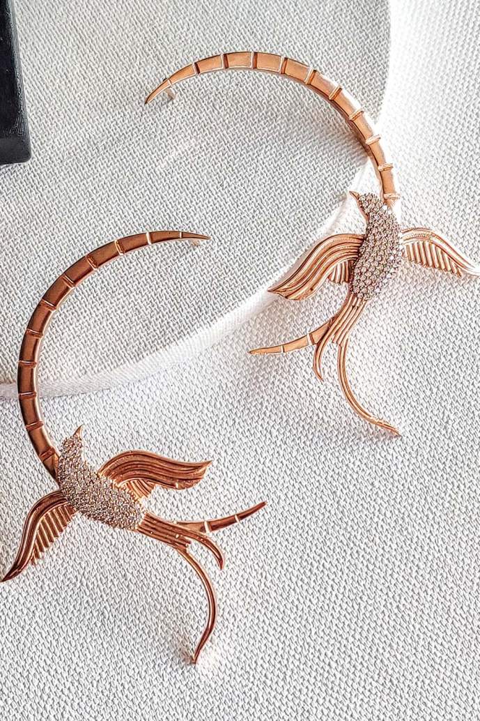 Holy Dove Earring in Rose Gold Tone
