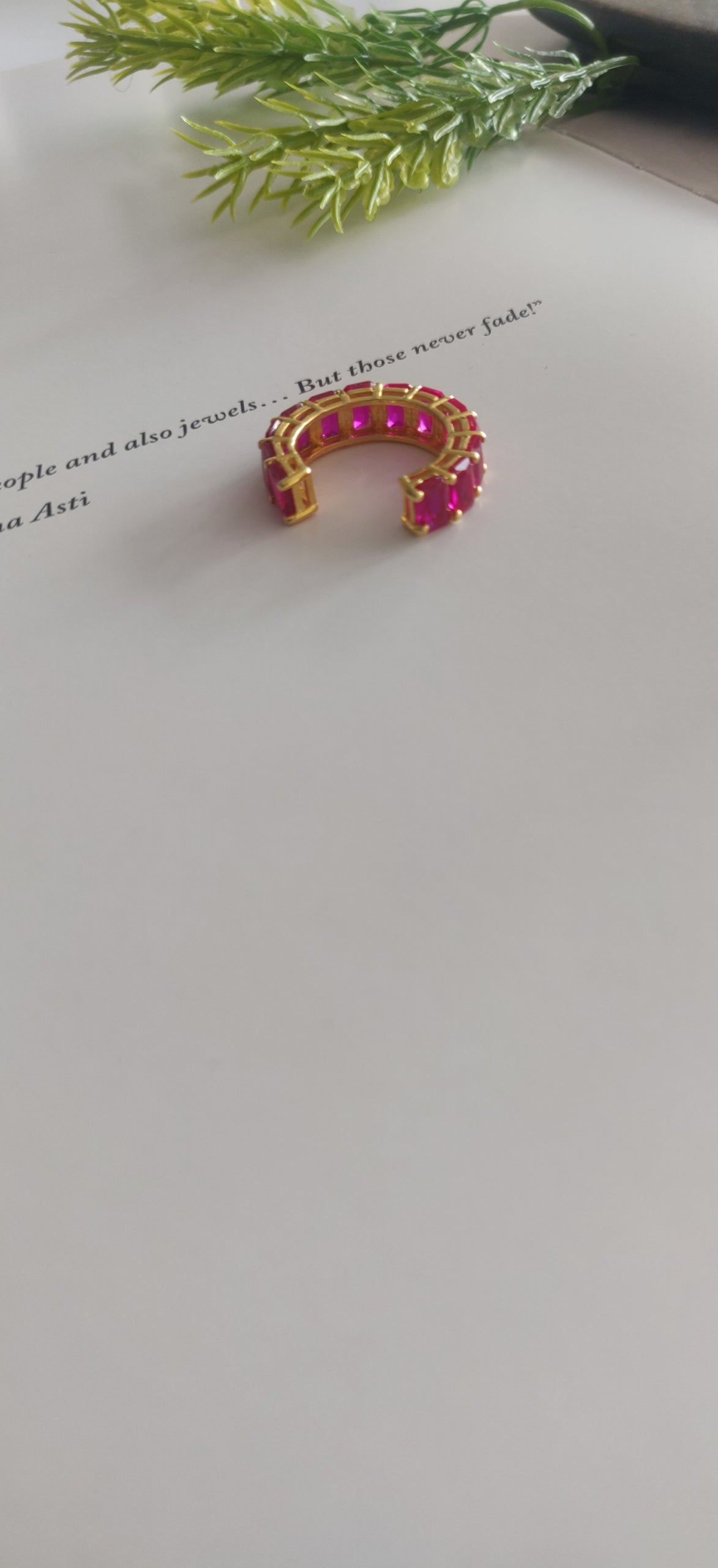 Pink Tone Crystal SS Ring