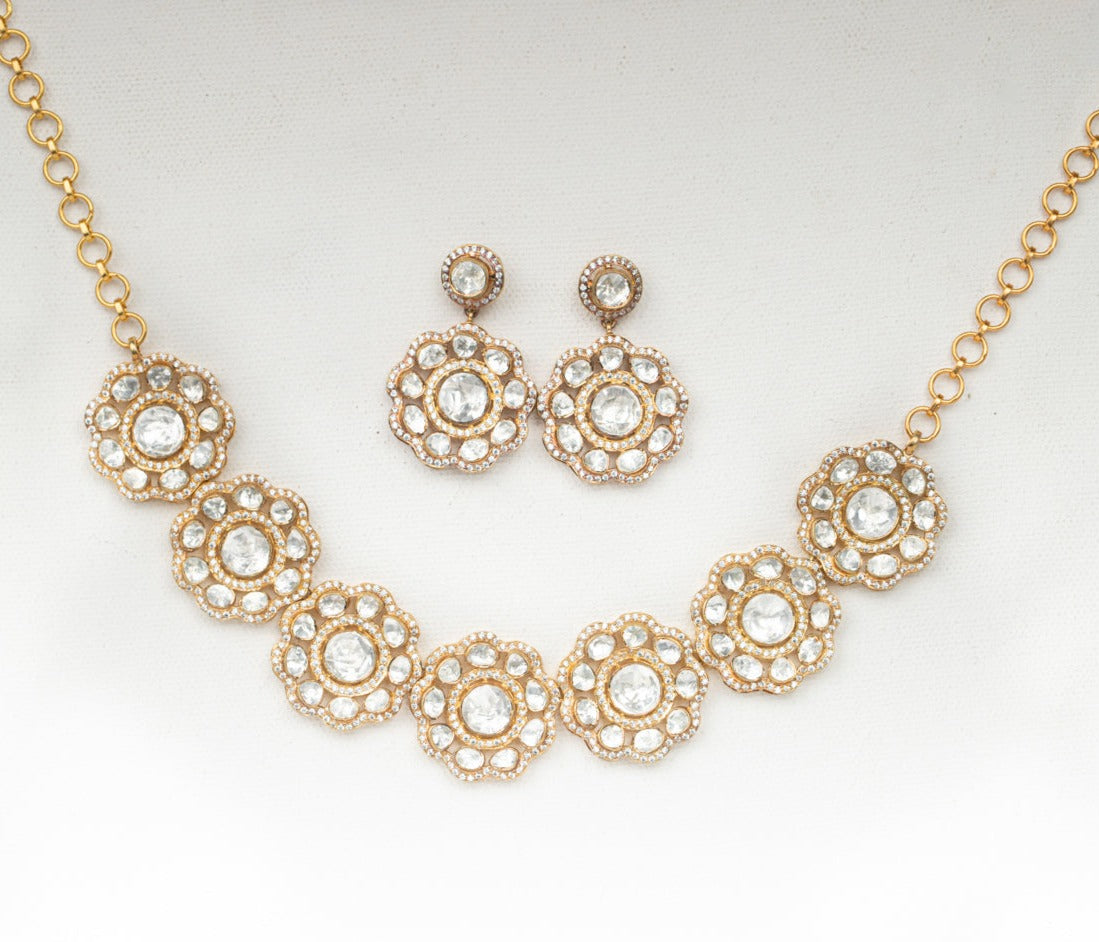 Silver Indali Necklace Set With Earrings