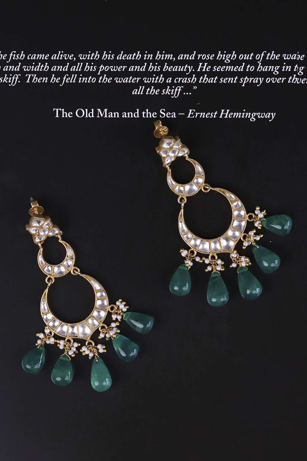 Silver Chandran Polki Earrings