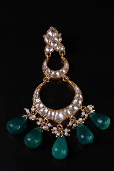 Silver Chandran Polki Earrings