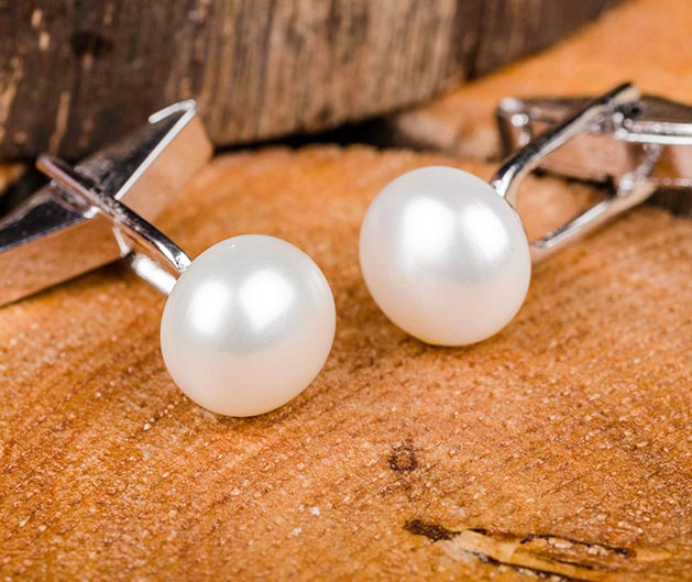Silver Pearl Cufflink for HER