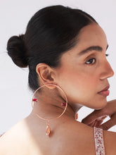 Load image into Gallery viewer, Rose Gold Toned Scarlet Hoop Earrings
