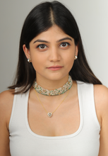 Load image into Gallery viewer, Pearls Choker with Polki in 14kt Gold
