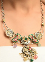 Load image into Gallery viewer, Silver Gavya Fusion Choker with Earrings
